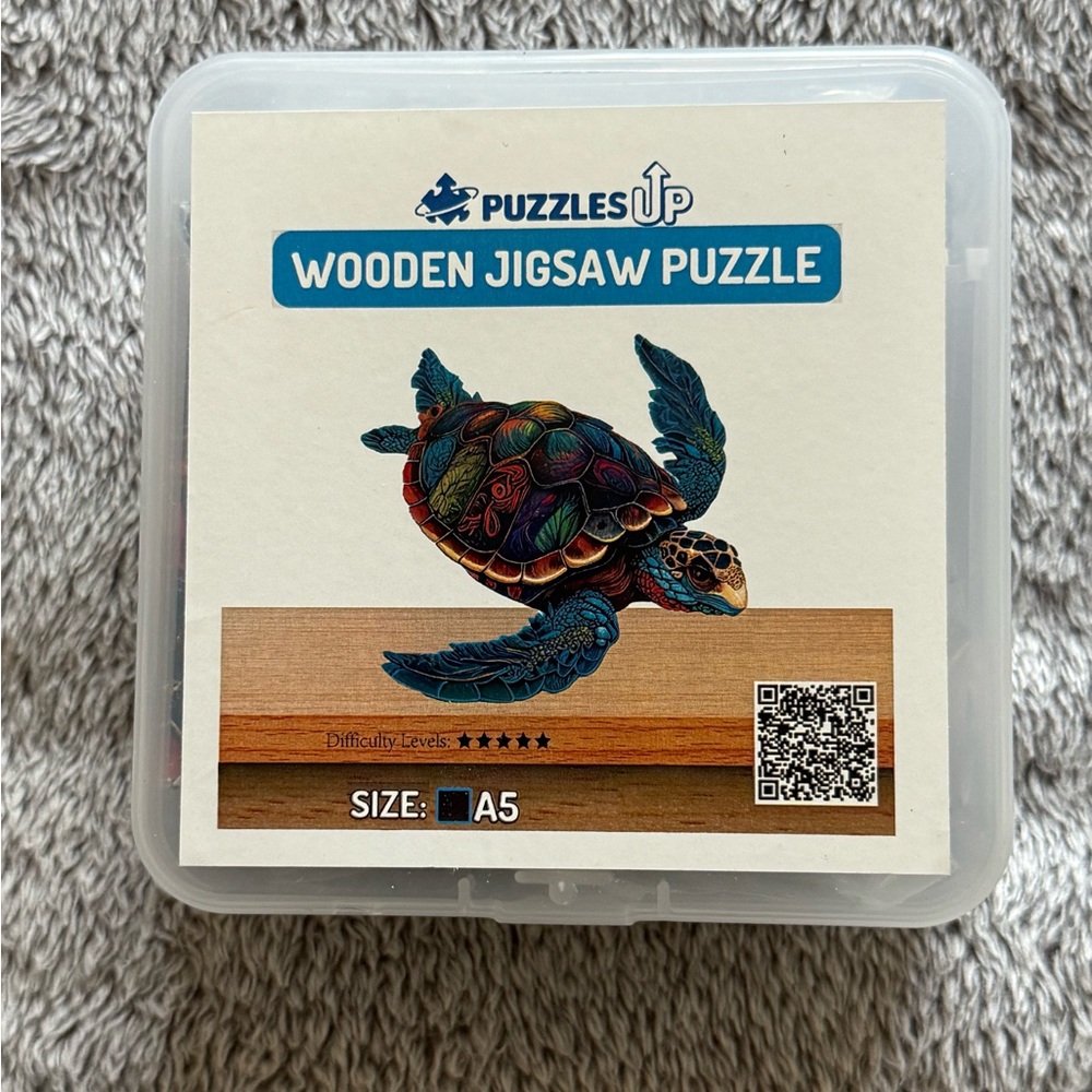Wooden Jigsaw Puzzle - Colorful Turtle Design